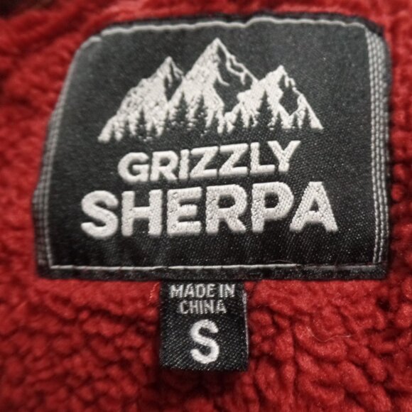 Grizzly Sherpa Ladies' Red Fluffy Sweater Jacket, Size Small - Picture 2 of 2